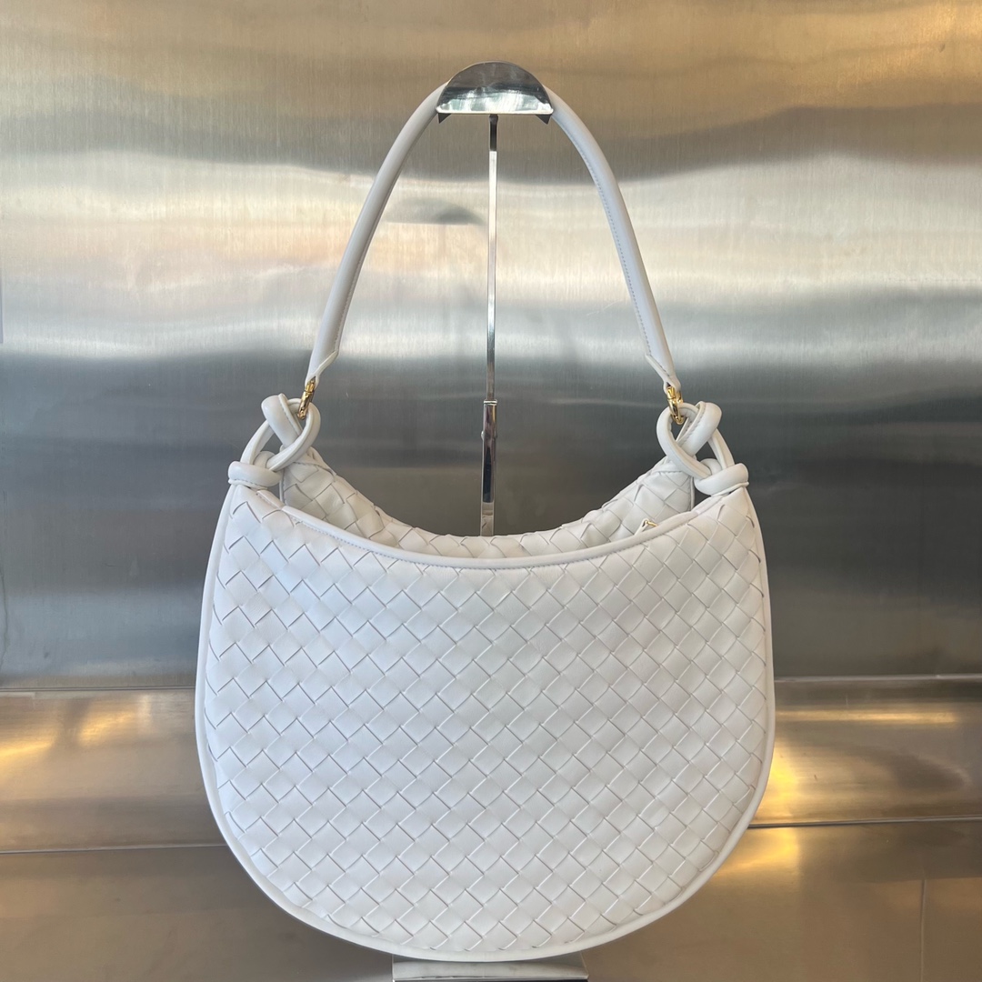 Large Gemelli Intrecciato Leather Shoulder Bag White